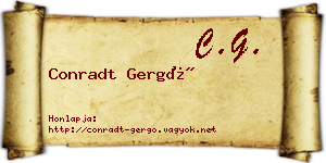 Conradt Gergő névjegykártya